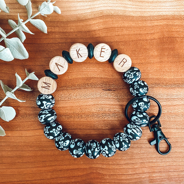 Maker Skull Wristlet Keychain