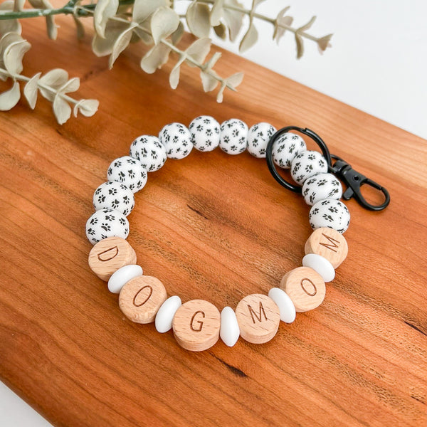 Dog Mom Wristlet Keychain
