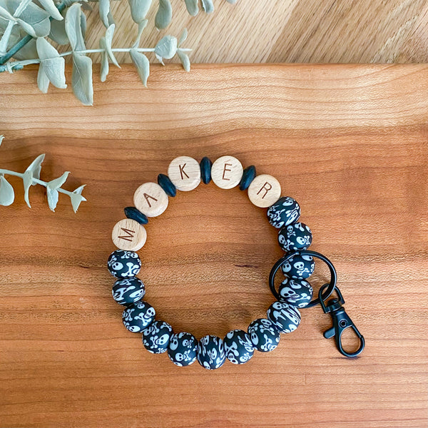 Maker Skull Wristlet Keychain