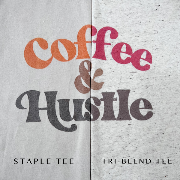 Coffee & Hustle - Mustard/Coffee Tri-blend Unisex Short Sleeve Tee