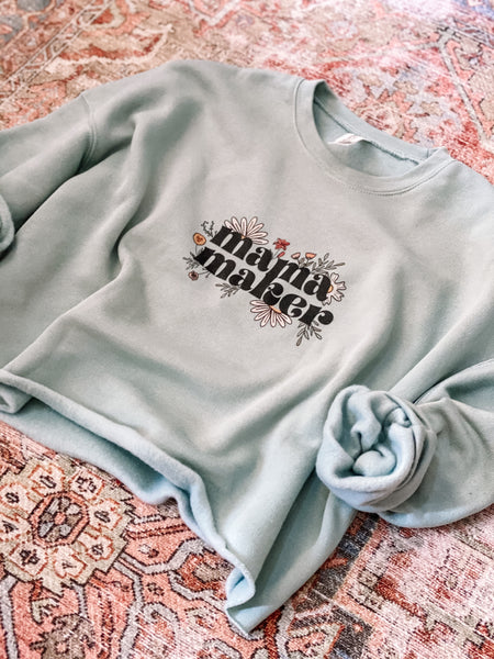 MAKER COLLECTION Mama Maker Crop Sweatshirt