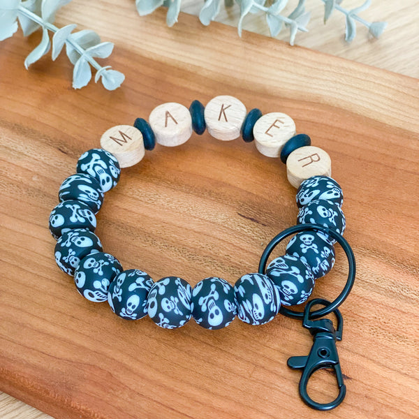 Maker Skull Wristlet Keychain