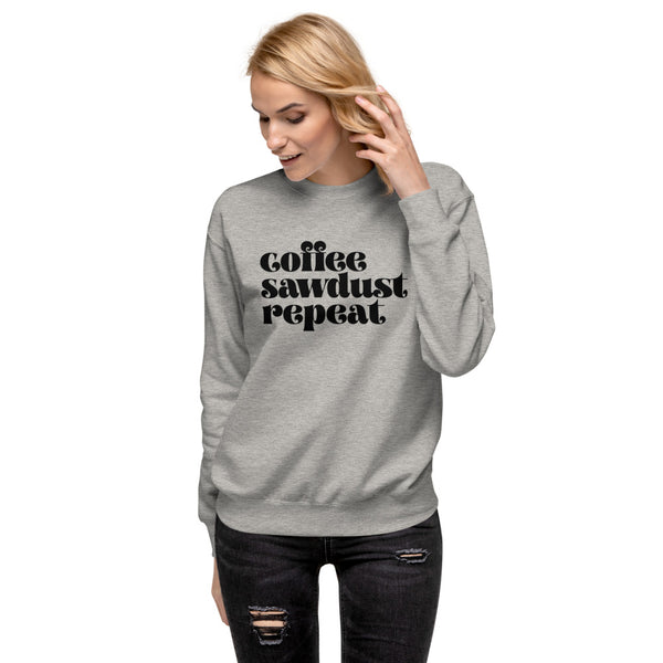 MAKER COLLECTION Coffee Sawdust Repeat Fleece Pullover