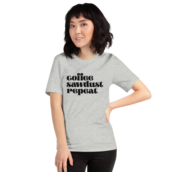MAKER COLLECTION Coffee Sawdust Repeat Unisex Short Sleeve Tee