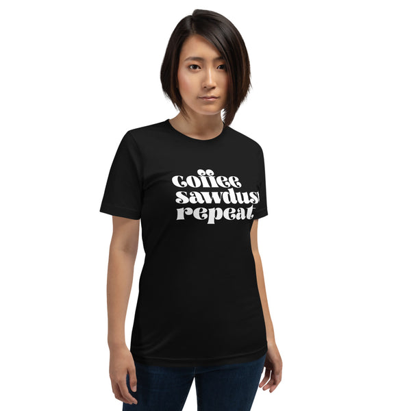 MAKER COLLECTION Coffee Sawdust Repeat Unisex Short Sleeve Tee
