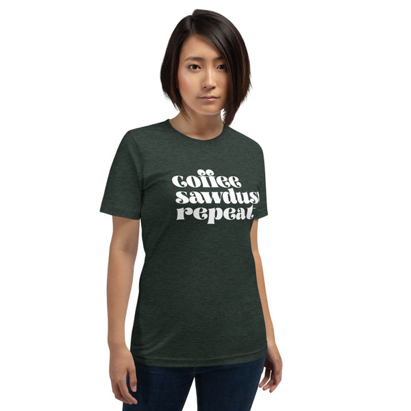 MAKER COLLECTION Coffee Sawdust Repeat Unisex Short Sleeve Tee