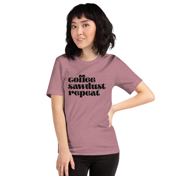 MAKER COLLECTION Coffee Sawdust Repeat Unisex Short Sleeve Tee