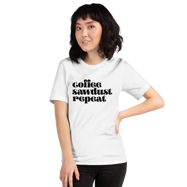 MAKER COLLECTION Coffee Sawdust Repeat Unisex Short Sleeve Tee
