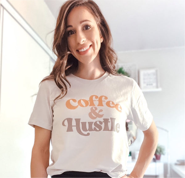 Coffee & Hustle - Mustard/Coffee Unisex Short Sleeve Tee