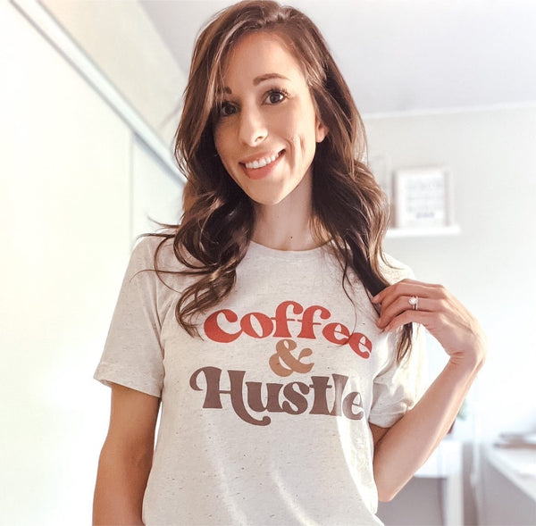 Coffee & Hustle - Rust/Coffee Tri-blend Unisex Short Sleeve Tee