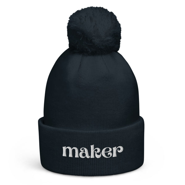 MAKER COLLECTION Maker Embroidered Pom Beanie