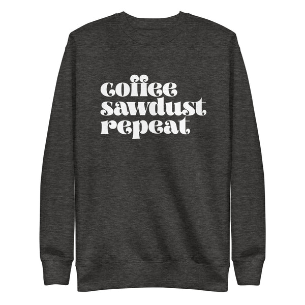 MAKER COLLECTION Coffee Sawdust Repeat Fleece Pullover
